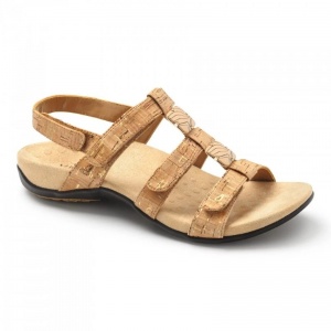 Vionic Rest Amber Gold Cork Orthotic Sandals for Women